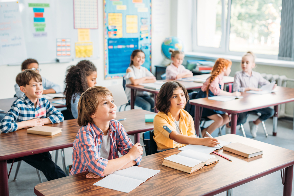 Kids in classroom having discussion