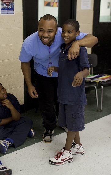 Teacher with kids