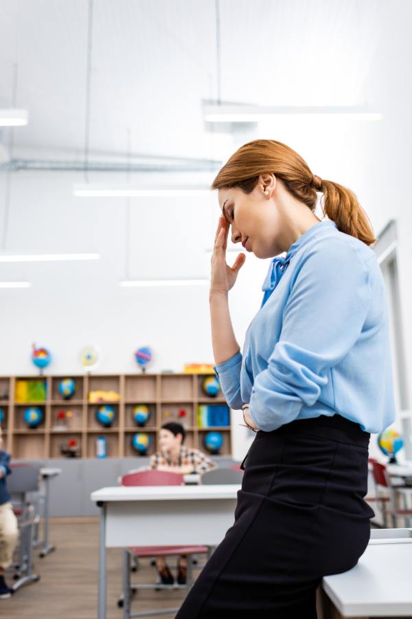 Frustrated teacher