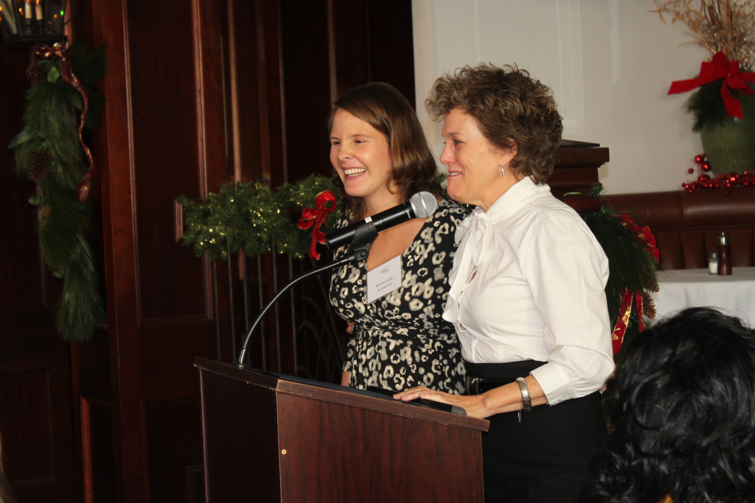 Bridget and Ginny at her farewell luncheon