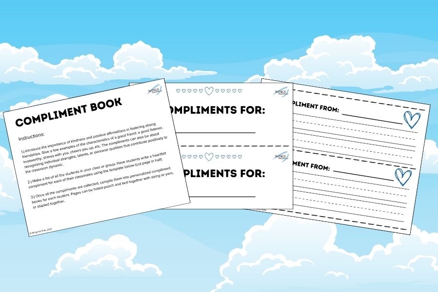 Three pages of the digital download in order