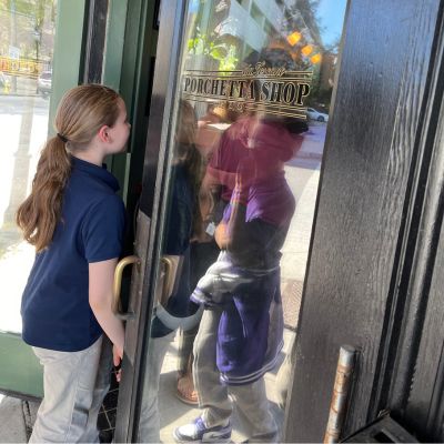 Kids entering the restaurant