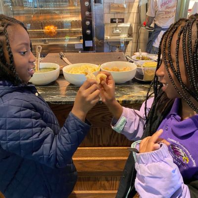 GIrls share a snack
