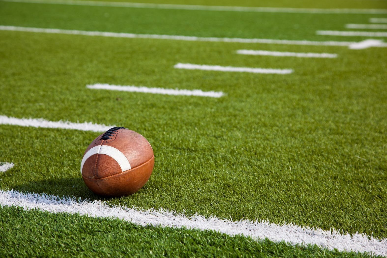 American football on a football field